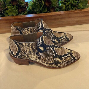 MADEWELL Snake Embossed Leather low Chelsea Boots Western Ankle Booties sz 8 EUC